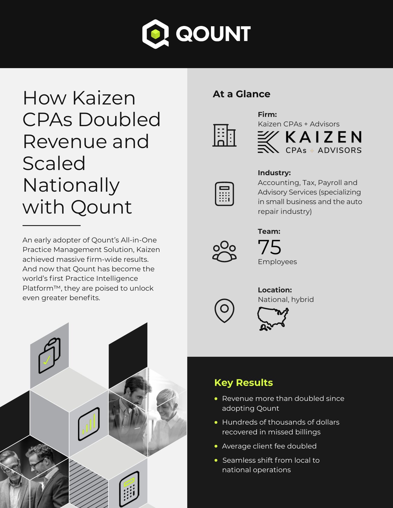 Kaizen case study key results page