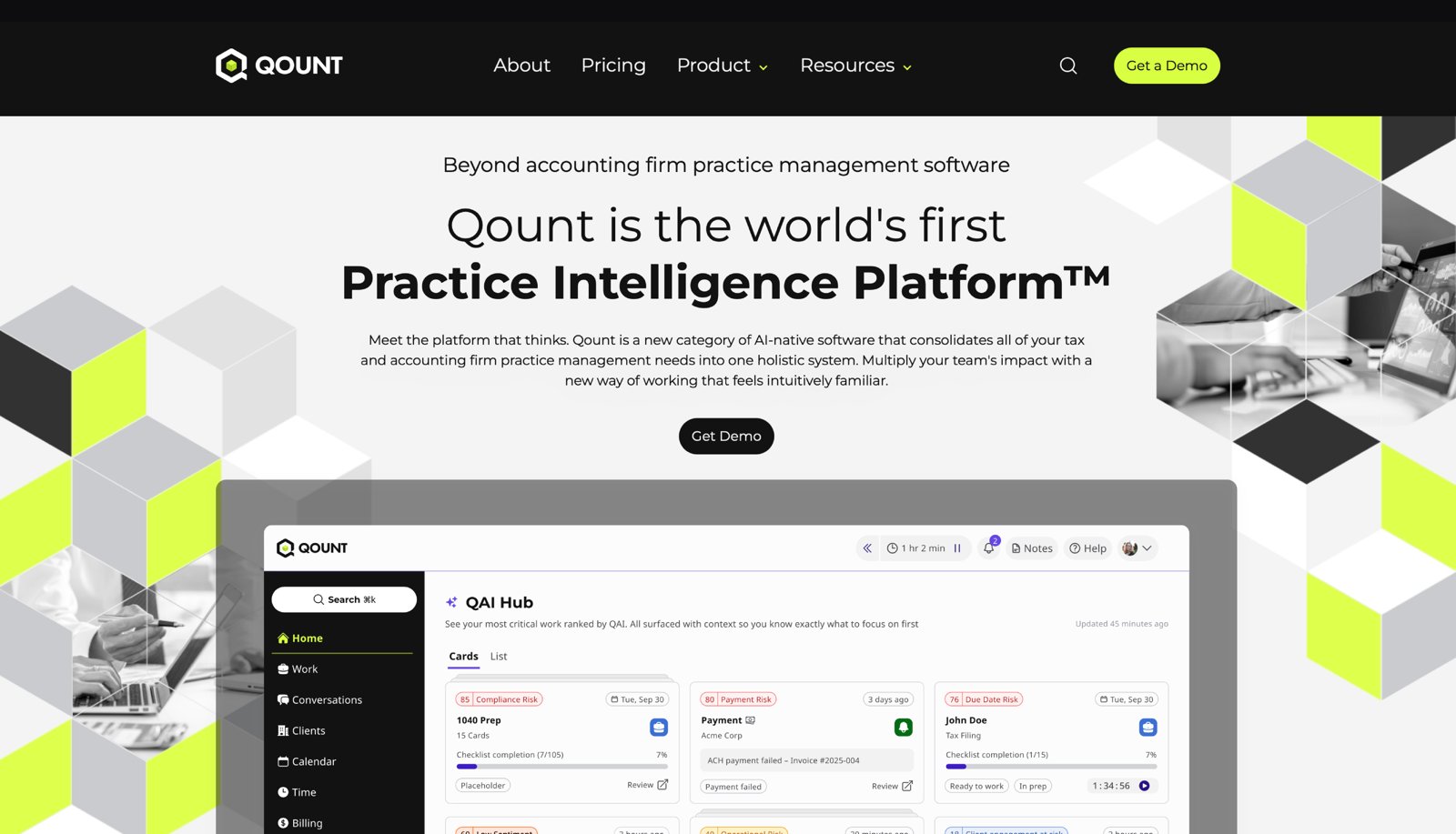 Qount homepage redesign